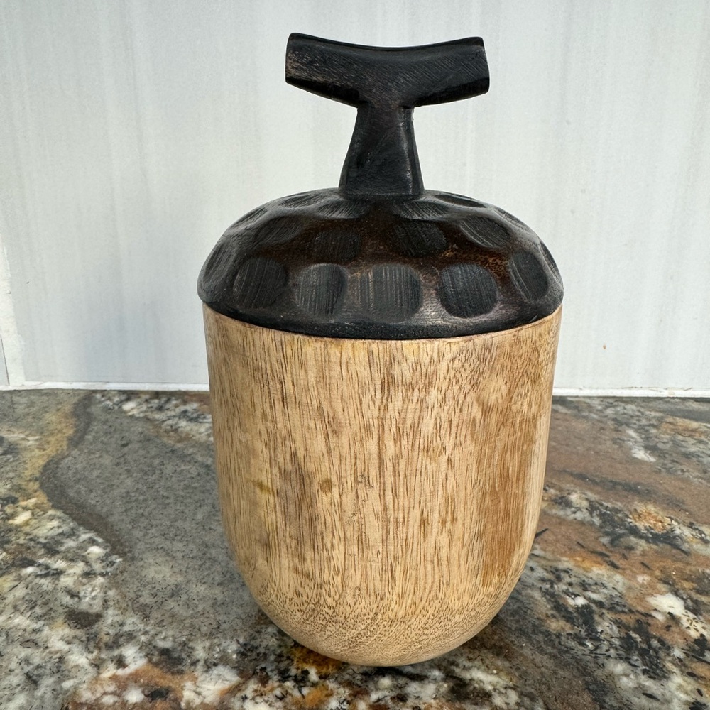 Handcrafted acorn jar
